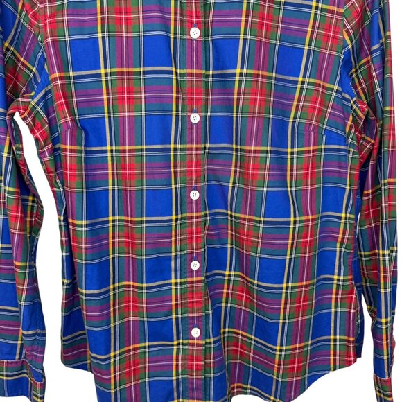 Untuckit for her Sadie blue with red & green plaid button down shirt Size 8 - Picture 6 of 11